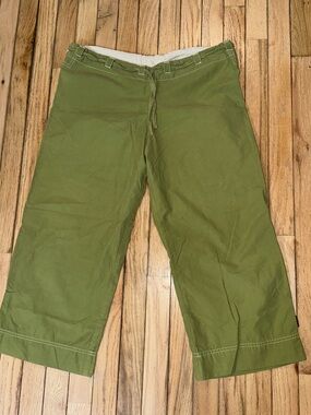 Prana Cotton Cropped Chinos Green Khaki